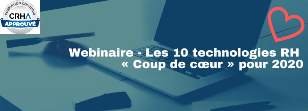 Webinaire - Les 10 technologies RH « Coup de cœur » pour 2020